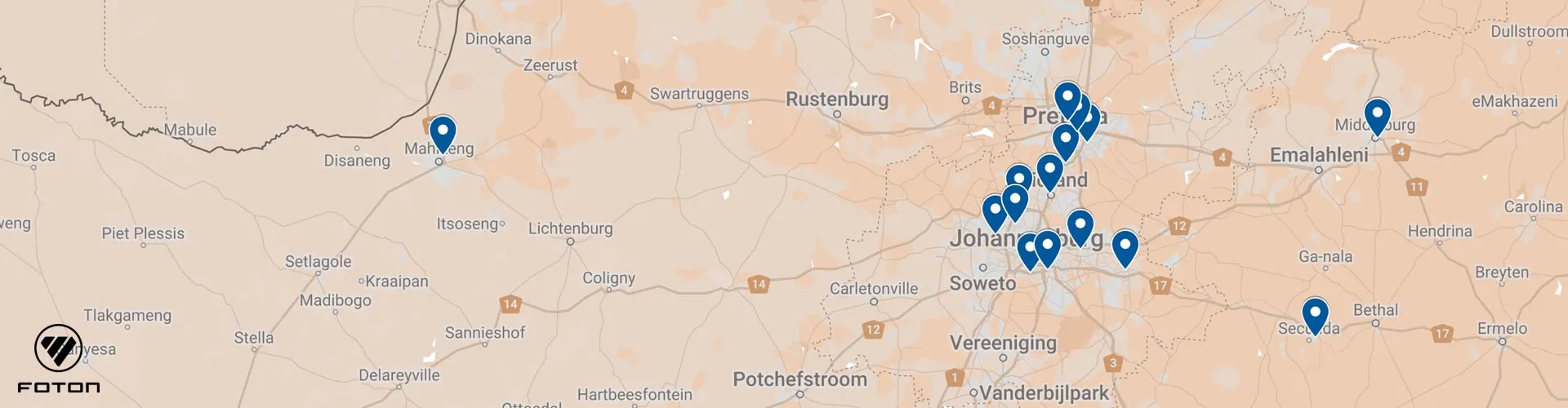 Foton South africa range